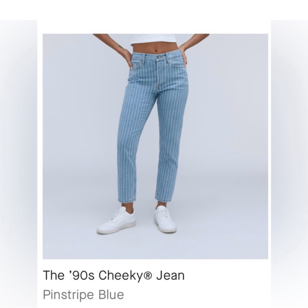 Everlane Cheeky 90s Straight Jean - Pinstripe